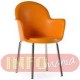 Cadeira Gogo 4 ps cromada com brao laranja