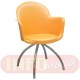 Cadeira Gogo raio com brao cromada laranja