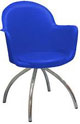Cadeira Gogo raio cromada azul