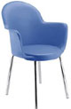 Cadeira Gogo com brao cromada azul